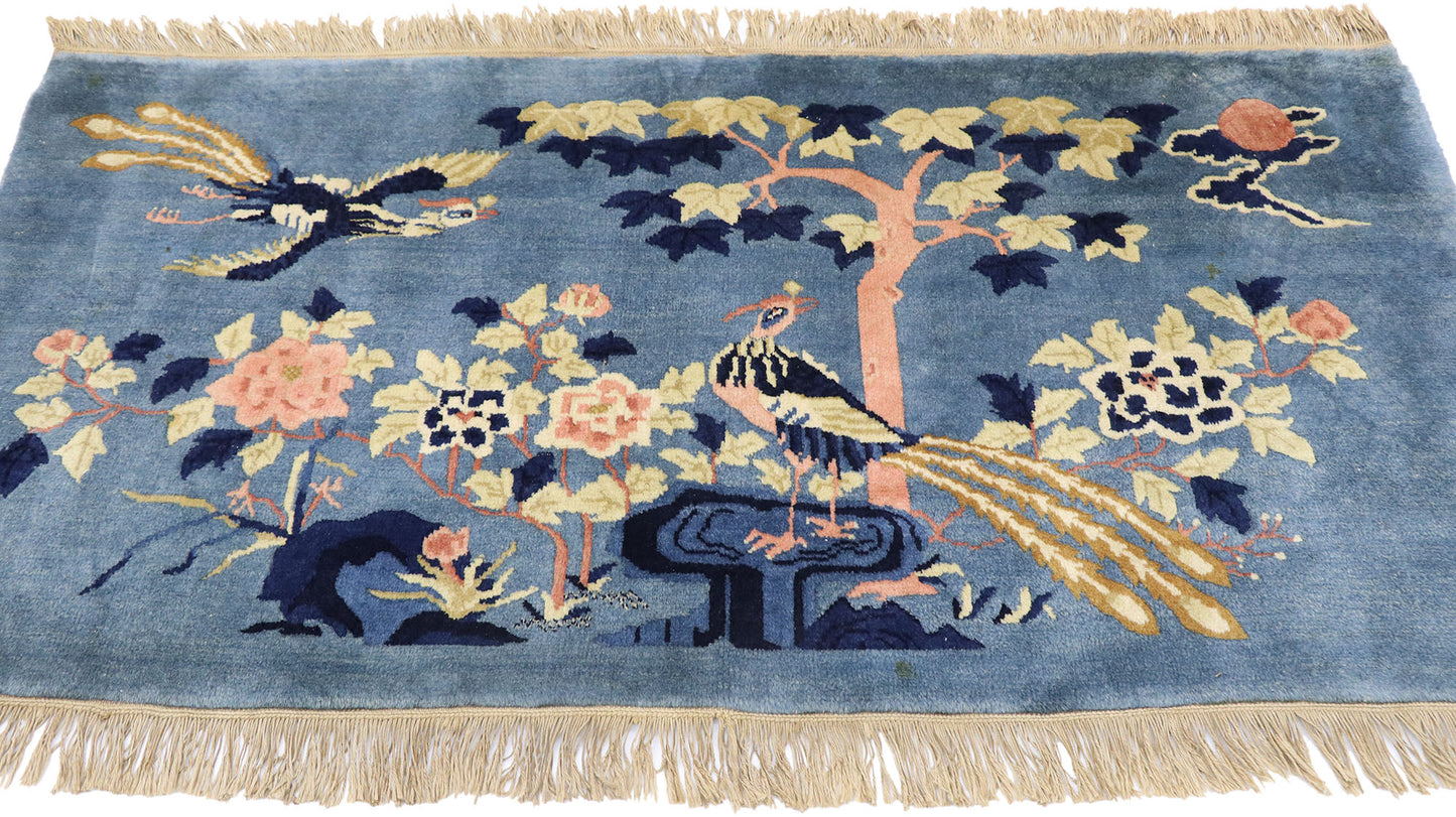 2 x 5 Antique Chinese Art Deco Pictorial Rug 77585