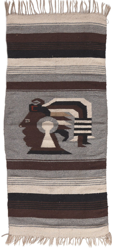 2 x 5 Vintage Mexican Zapotec Pictorial Rug 78635