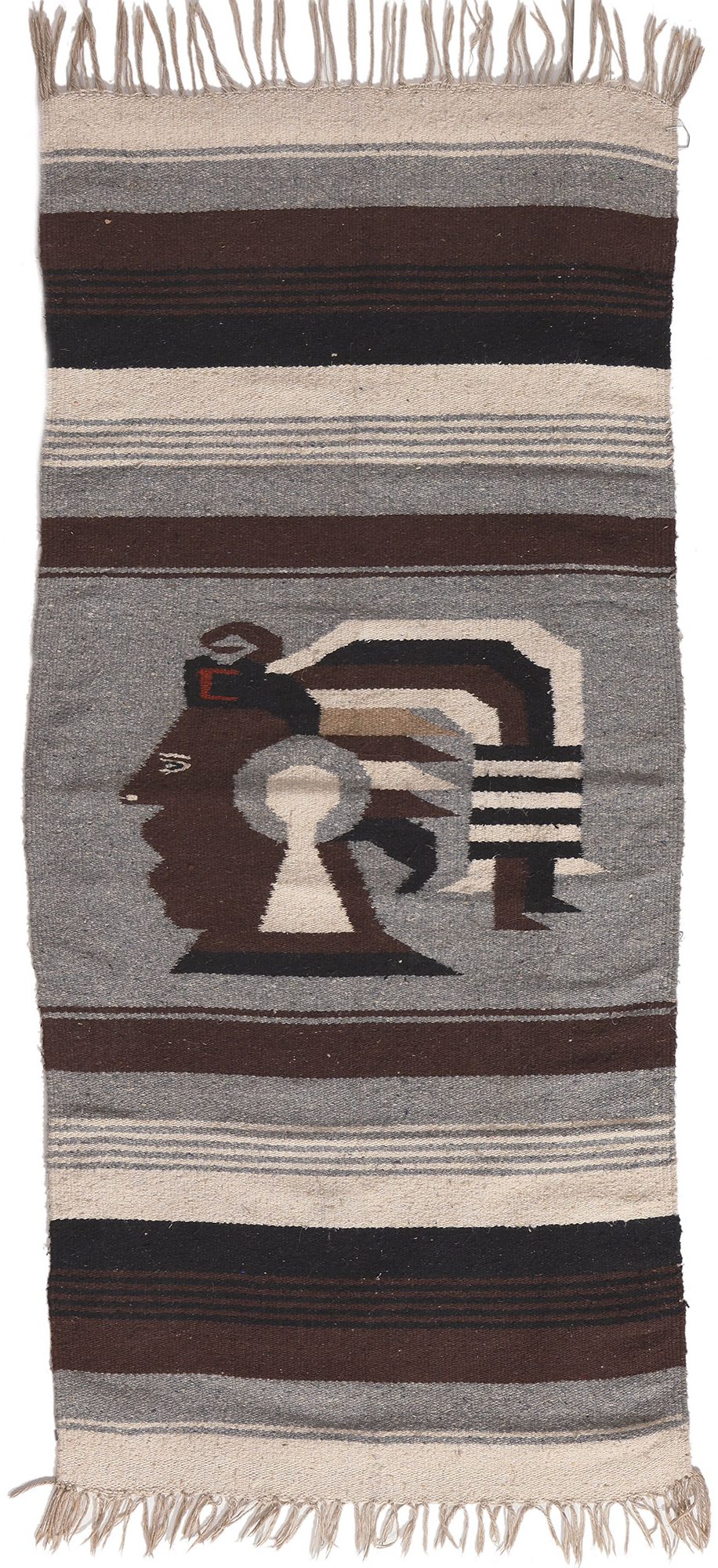 2 x 5 Vintage Mexican Zapotec Pictorial Rug 78635