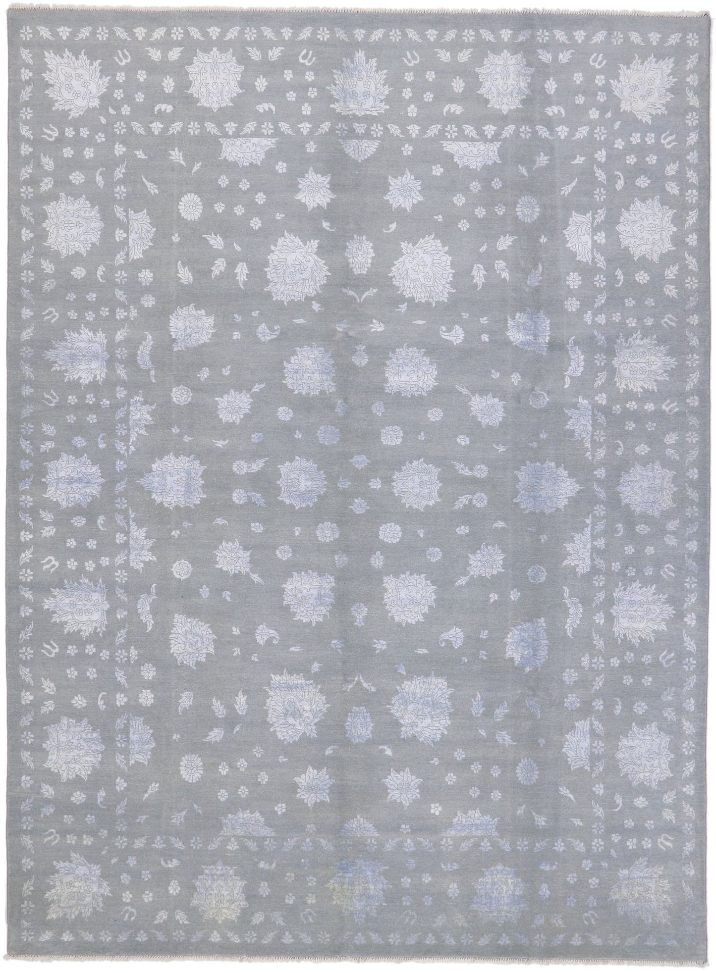 9 x 12 Wool and Silk Transitional Area Rug 30278