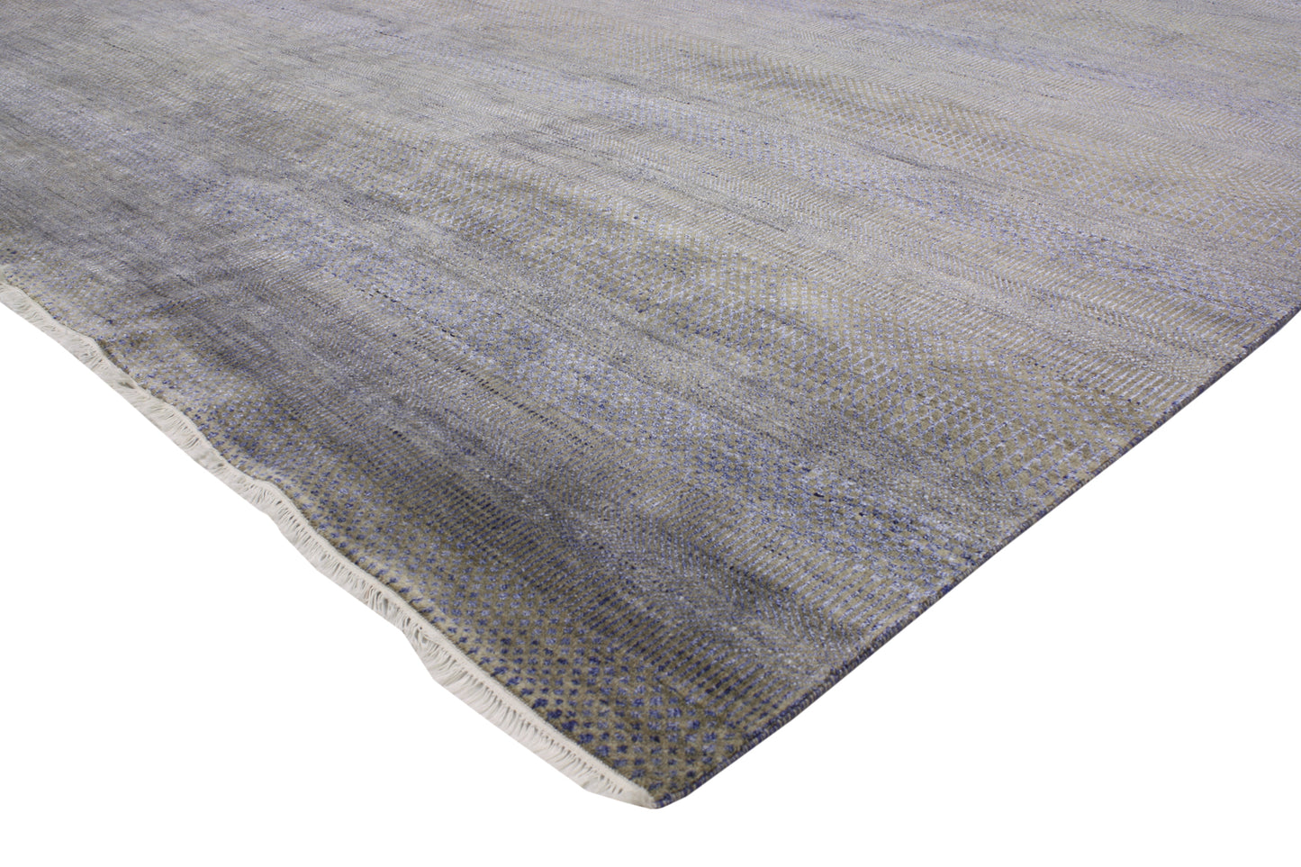 9 x 12 Gray Transitional Wool and Silk Rug 30332