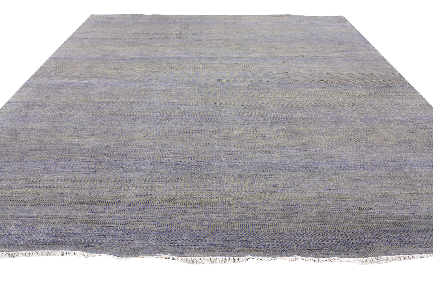 9 x 12 Gray Transitional Wool and Silk Rug 30332