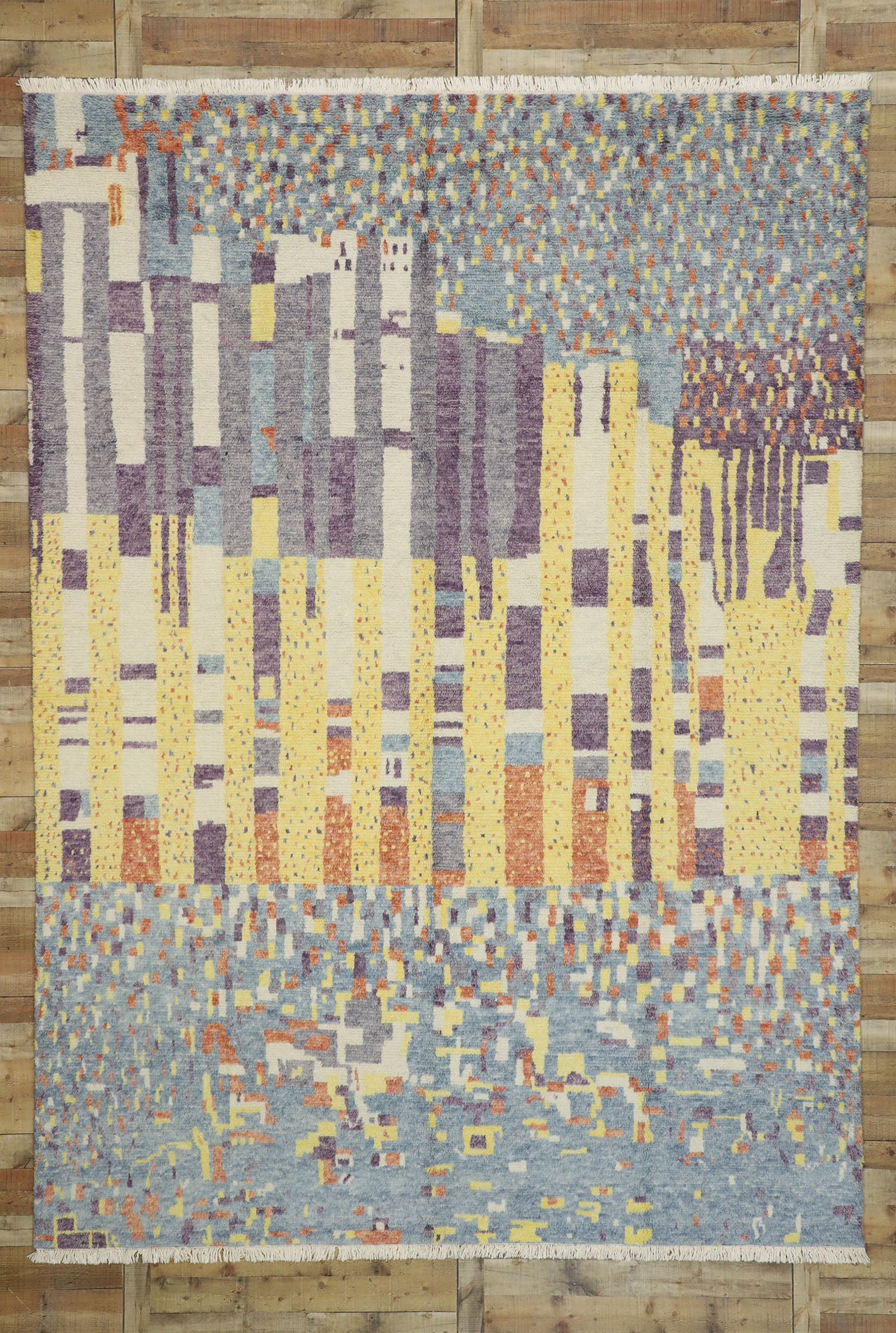 10 x 14 Color Block Moroccan Rug 30356