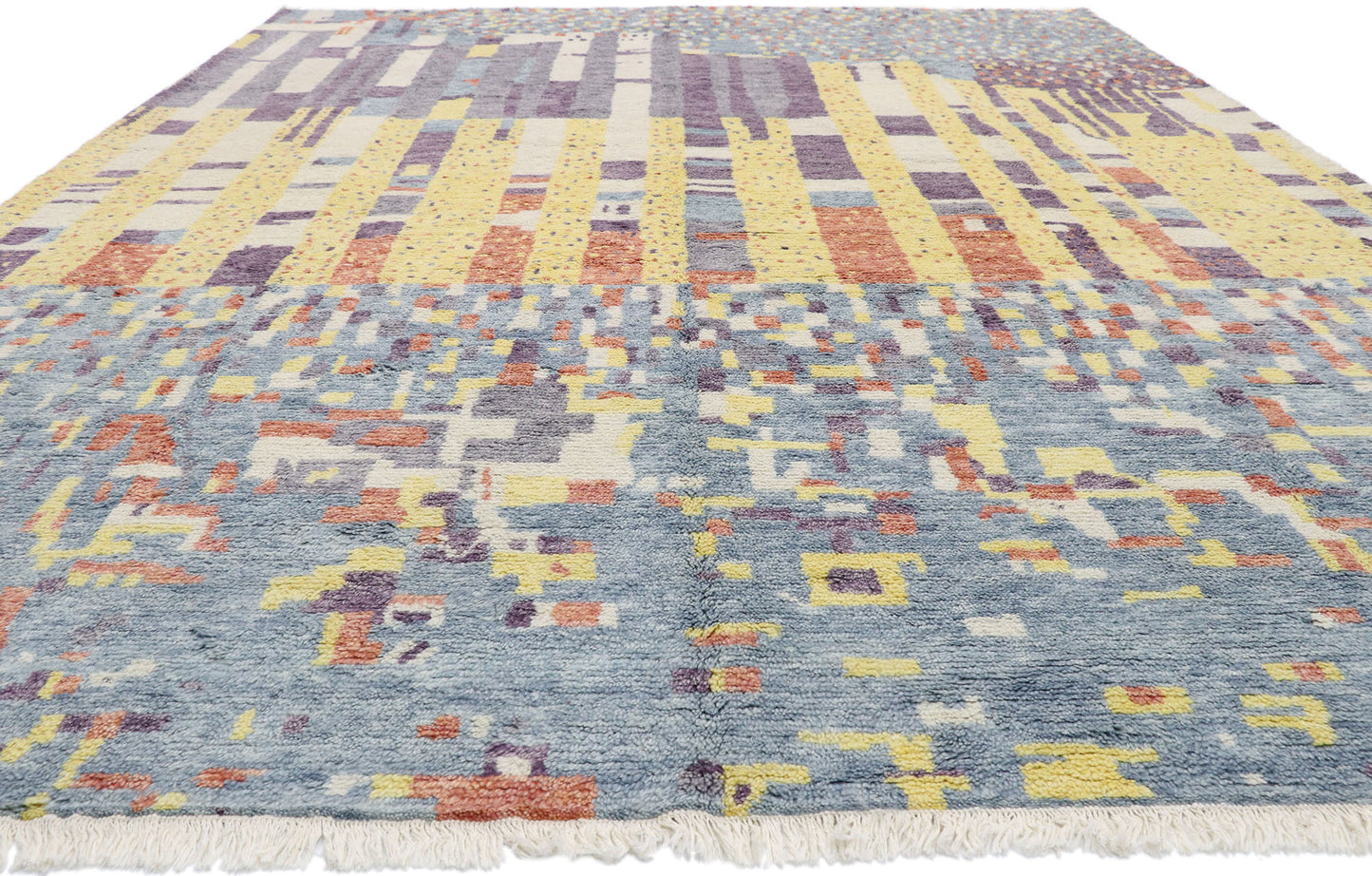 10 x 14 Color Block Moroccan Rug 30356