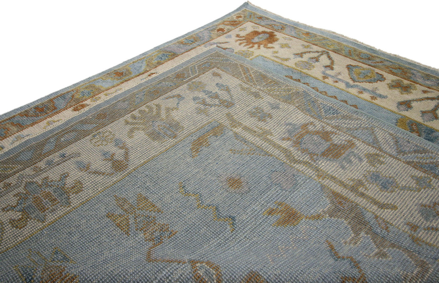 6 x 7 Contemporary Blue Oushak Rug 30402
