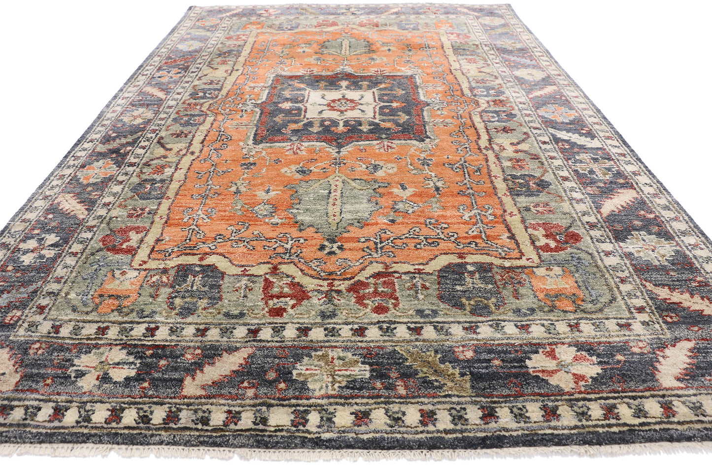 6 x 9 Modern Indian Silk Rug 30470