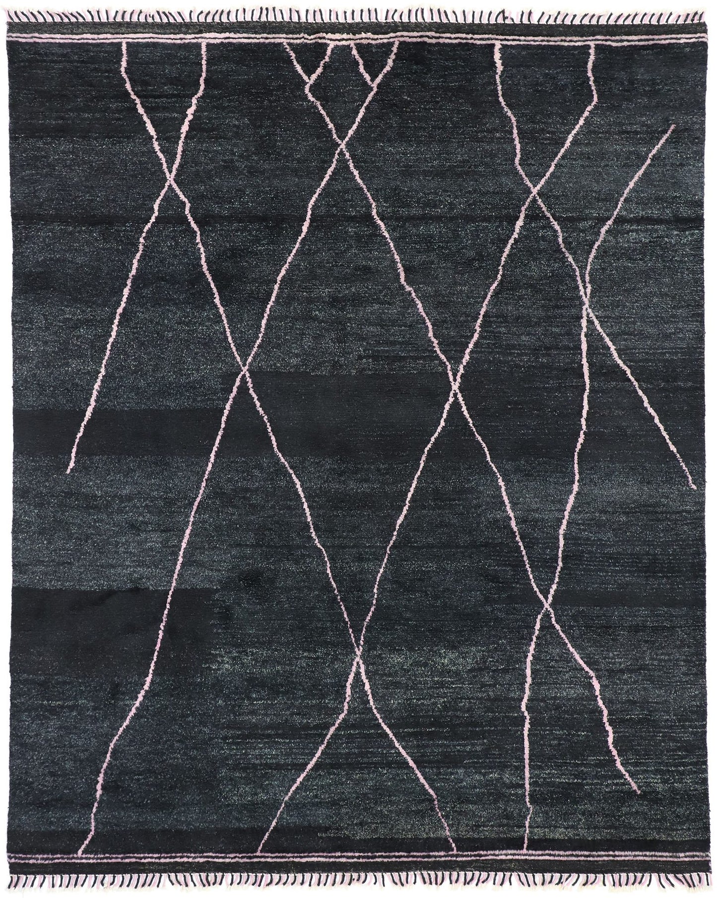 8 x 10 Modern Black Moroccan Rug 30479