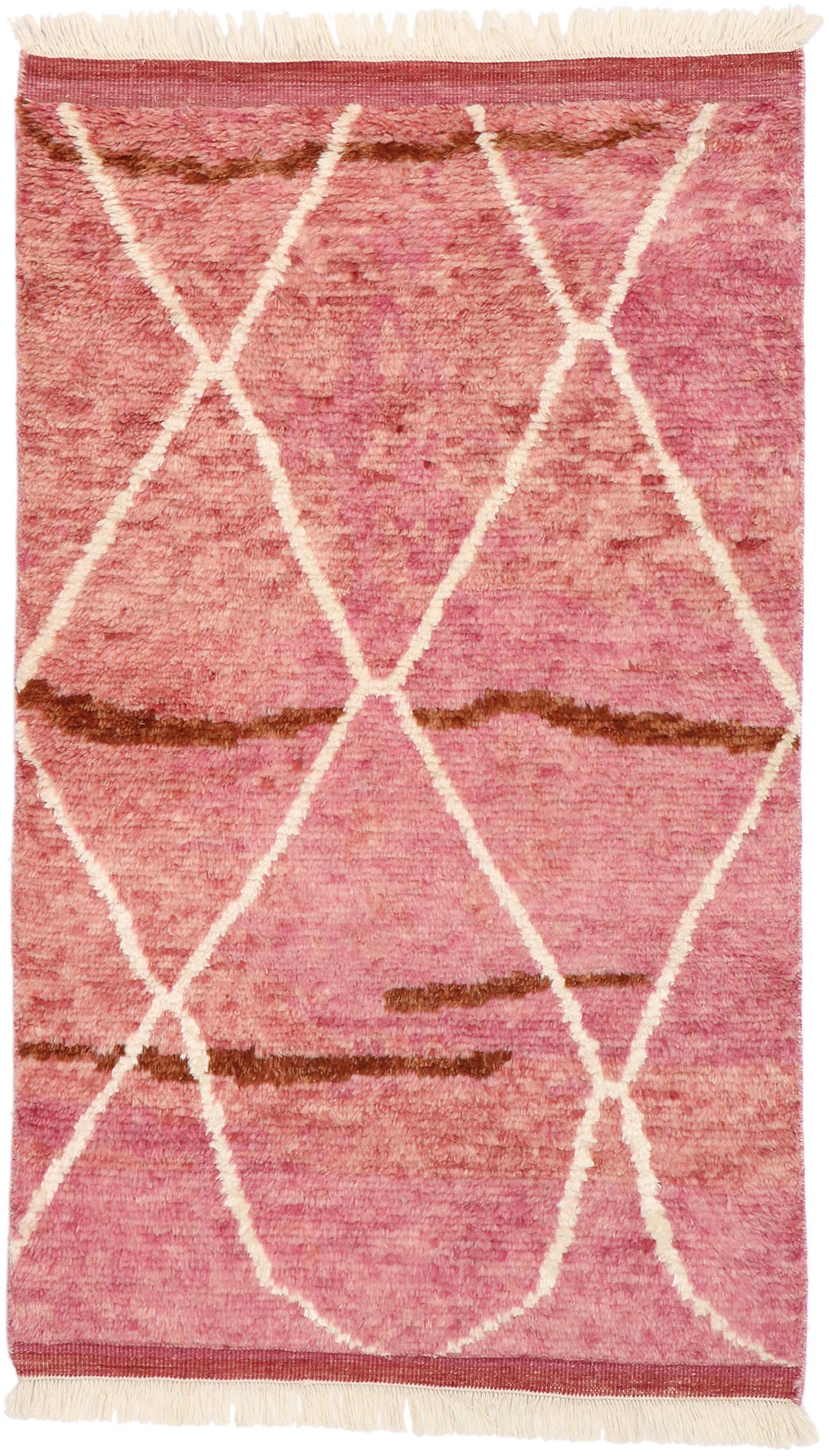 3 x 5 Small Modern Pink Moroccan Rug 30597