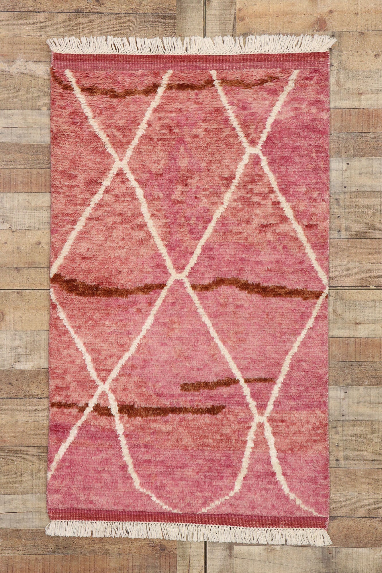 3 x 5 Small Modern Pink Moroccan Rug 30597