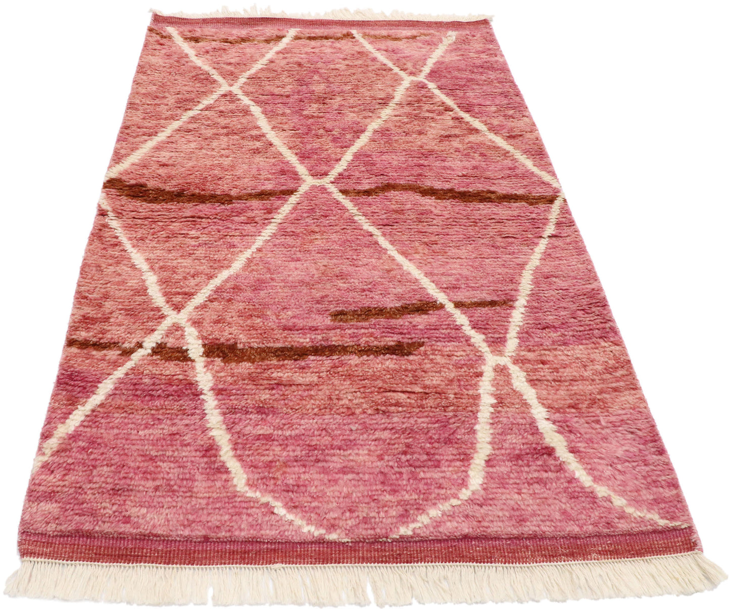3 x 5 Small Modern Pink Moroccan Rug 30597