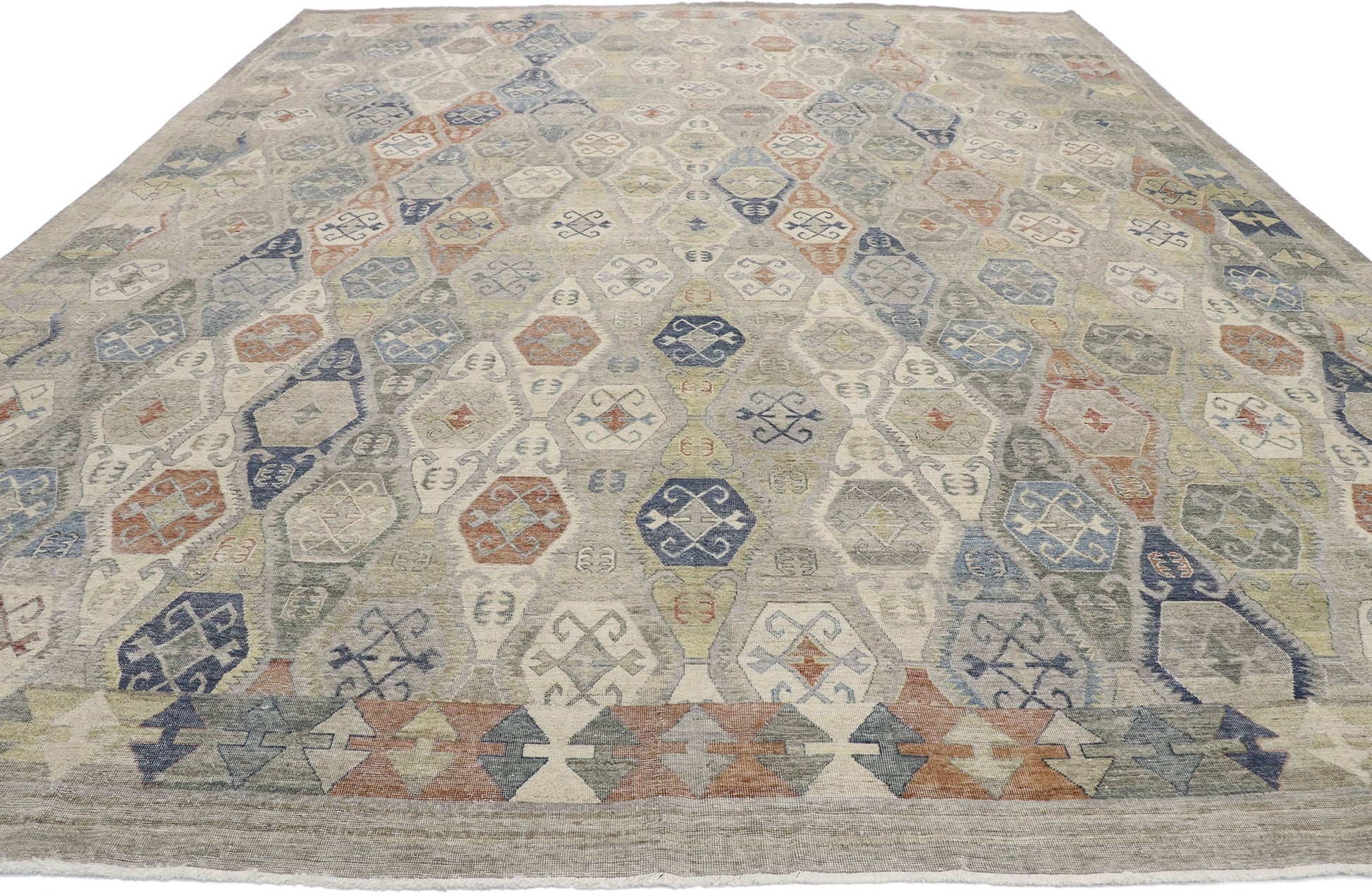 12 x 15 Vintage-Inspired Oushak Rug 30626