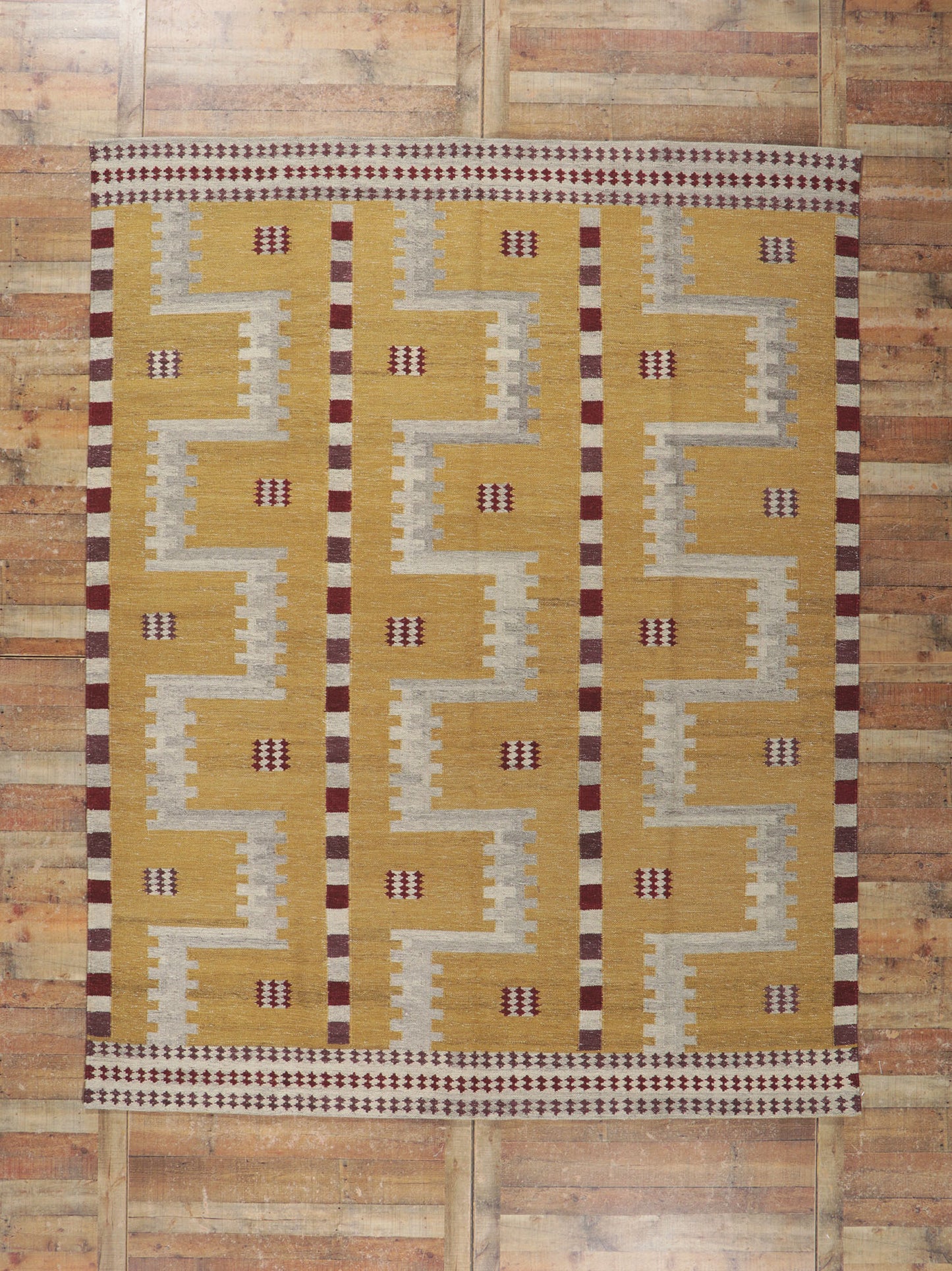 9 x 12 Scandinavian Modern Swedish Inspired Kilim Rug 30674