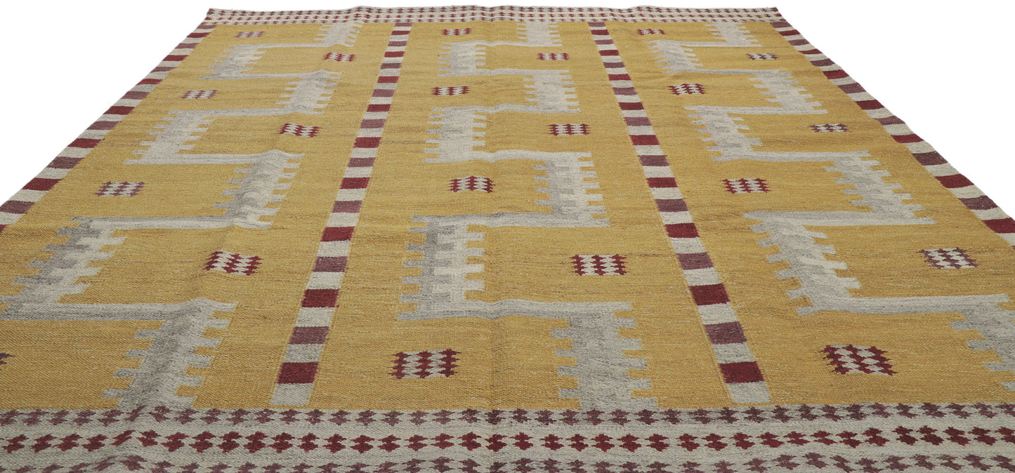 9 x 12 Scandinavian Modern Swedish Inspired Kilim Rug 30674