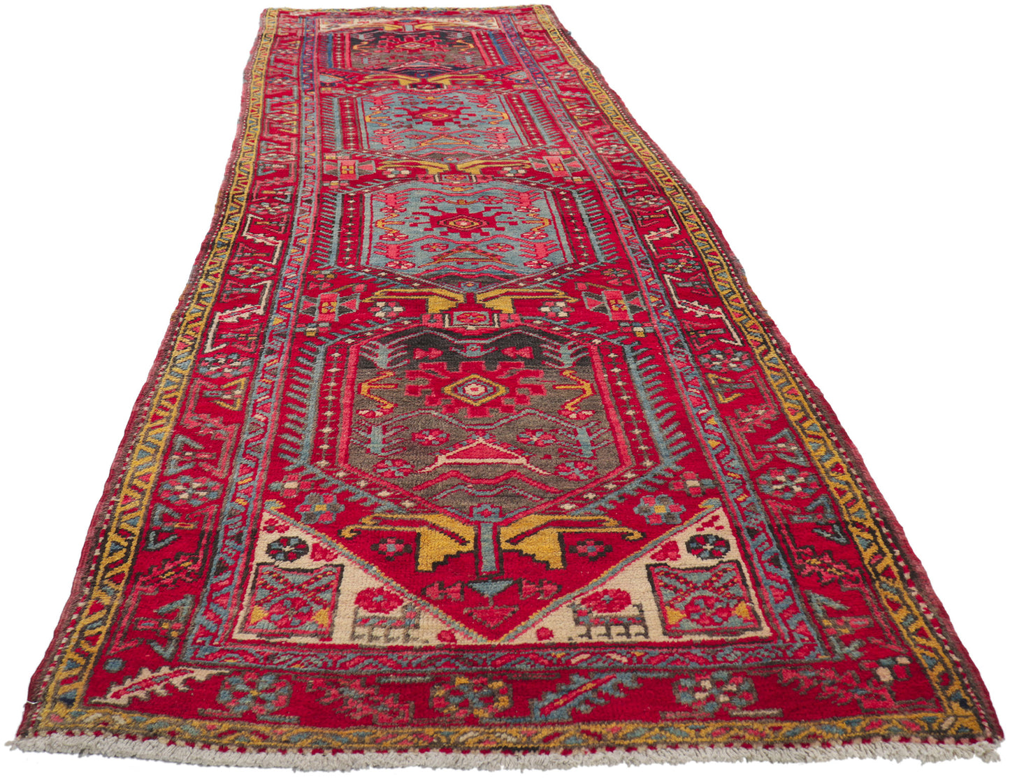 3 x 10 Antique Persian Heriz Runner 61223