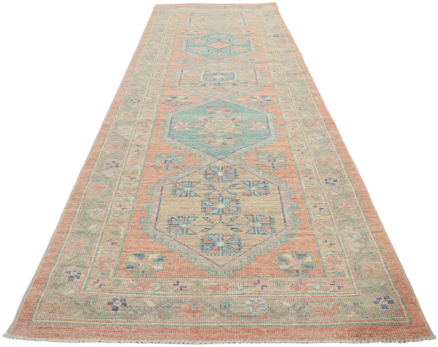 3 x 10 Colorful Oushak Runner 80832