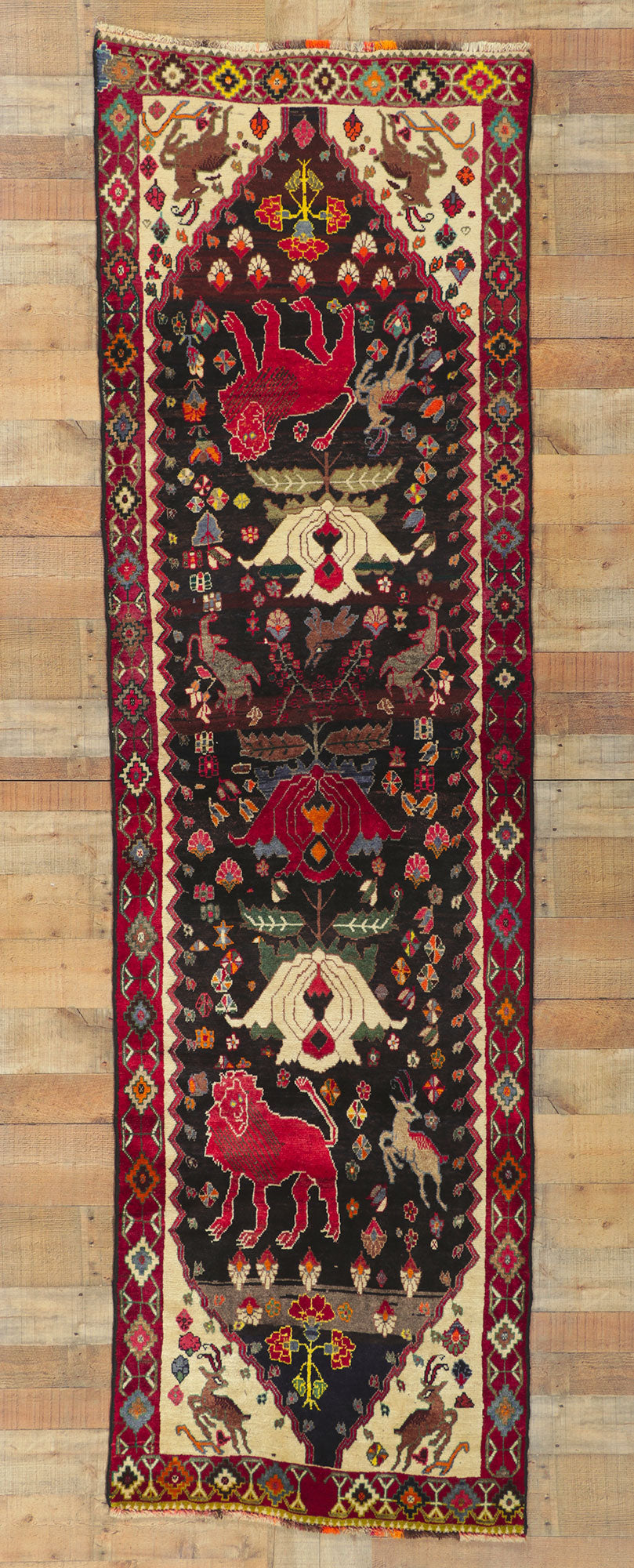 3 x 10 Vintage Persian Shiraz Runner 61092