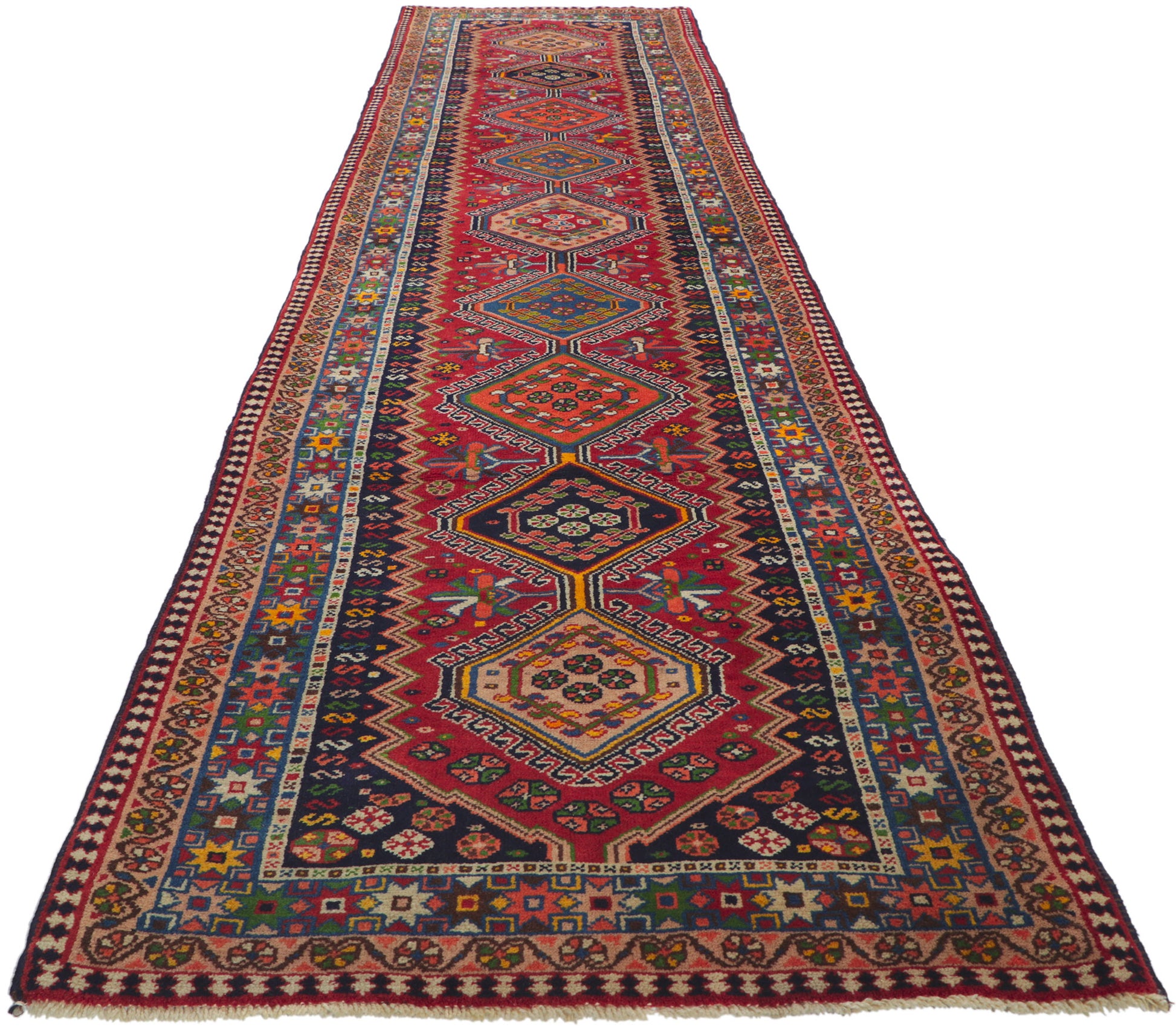 3 x 11 Vintage Persian Shiraz Rug 61074
