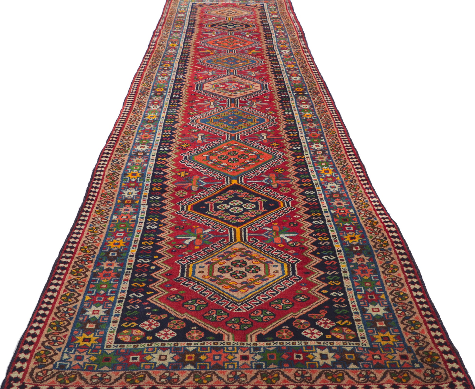 3 x 11 Vintage Persian Shiraz Rug 61074