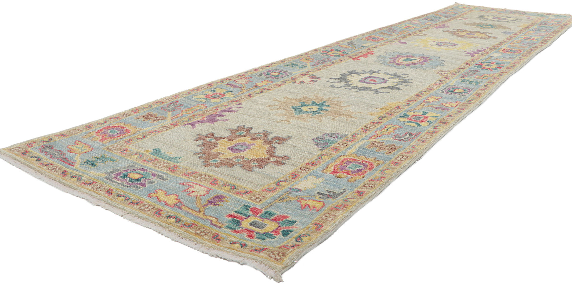 3 x 12 Colorful Oushak Runner 80964