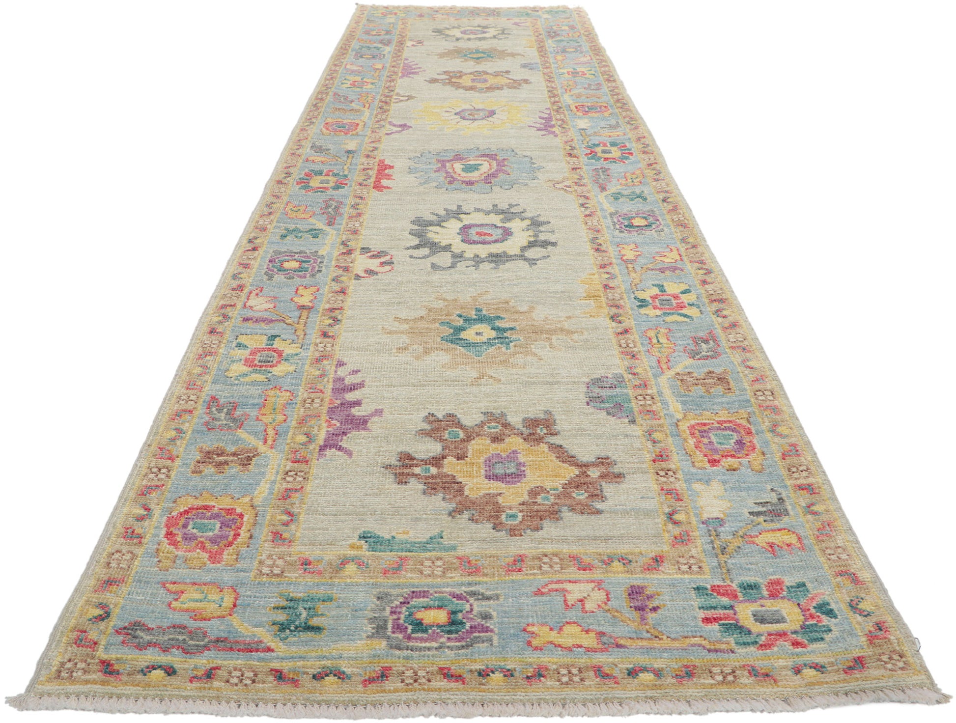 3 x 12 Colorful Oushak Runner 80964