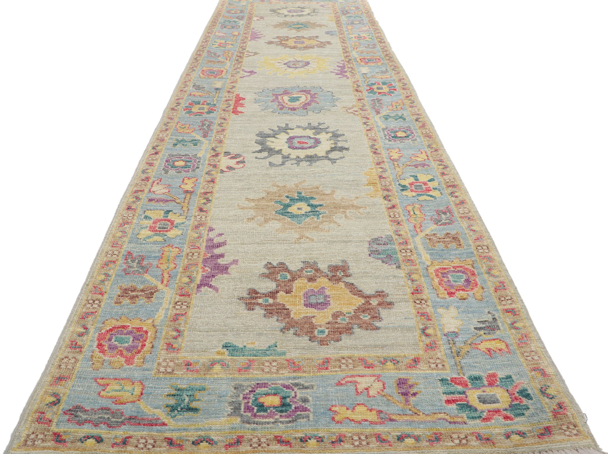 3 x 12 Colorful Oushak Runner 80964