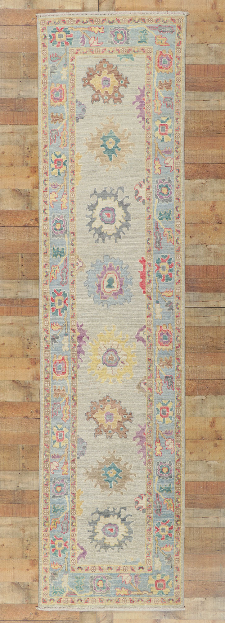 3 x 12 Colorful Oushak Runner 80965