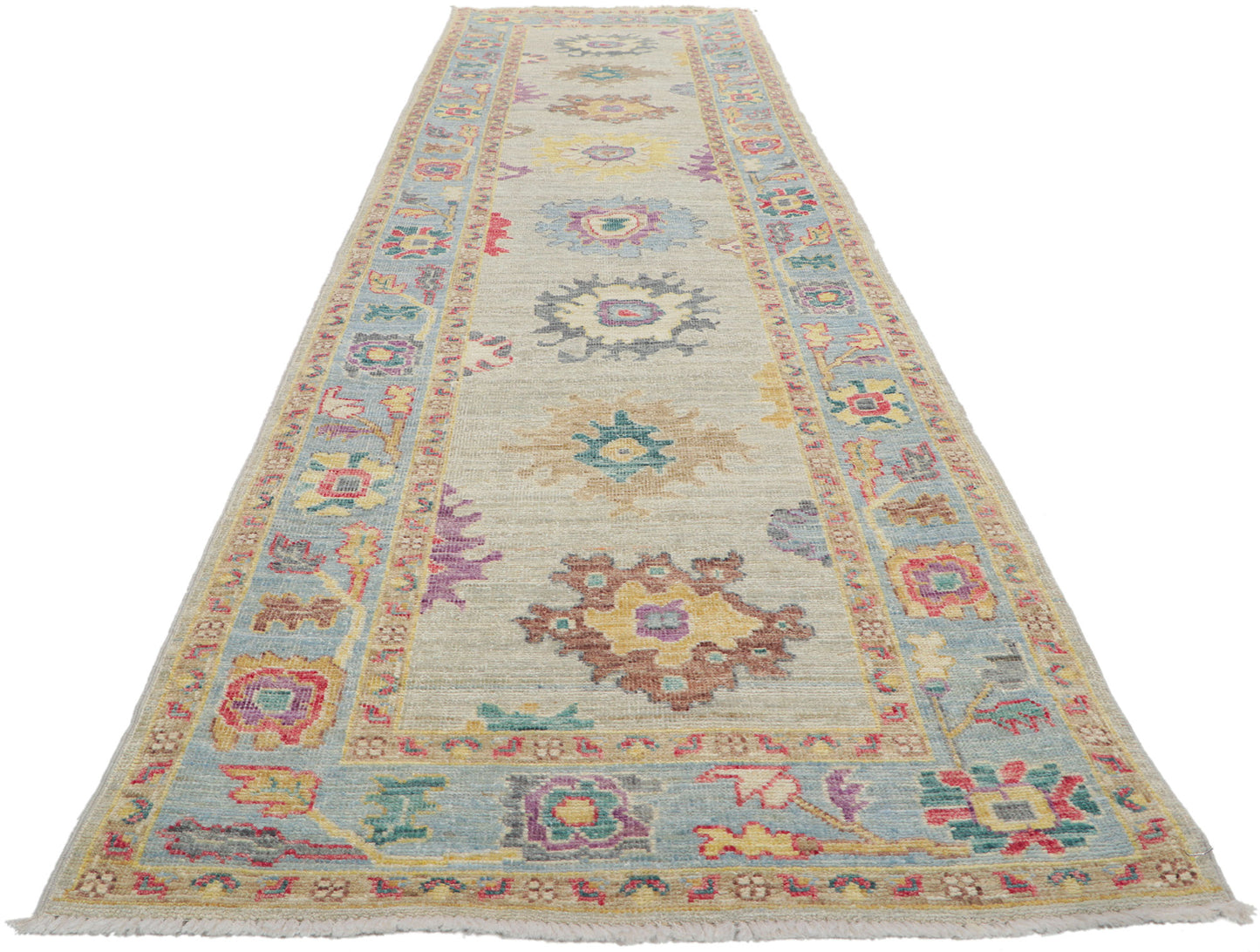 3 x 12 Colorful Oushak Runner 80965
