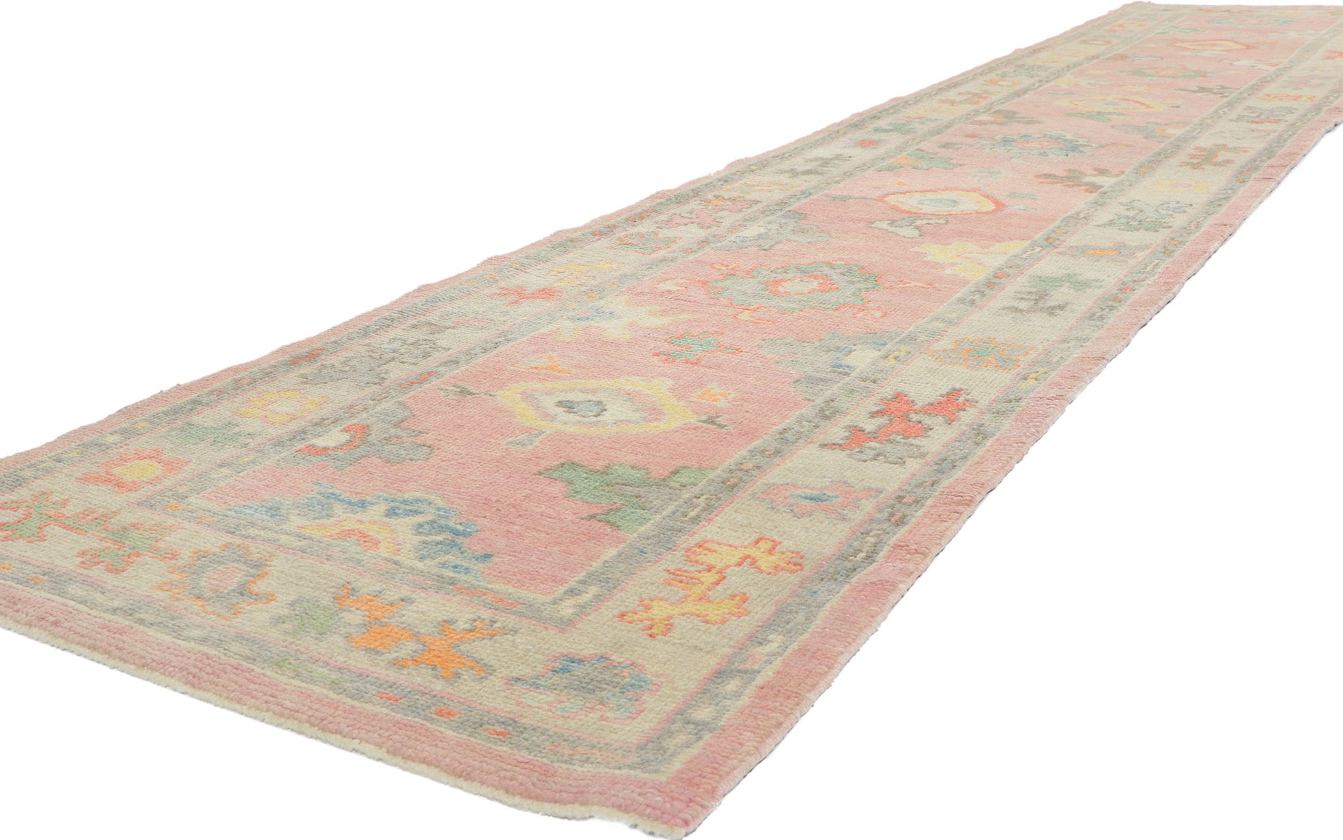 3 x 14 Pink Turkish Oushak Runner 53825