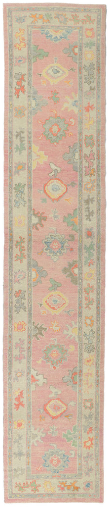 3 x 14 Pink Turkish Oushak Runner 53825