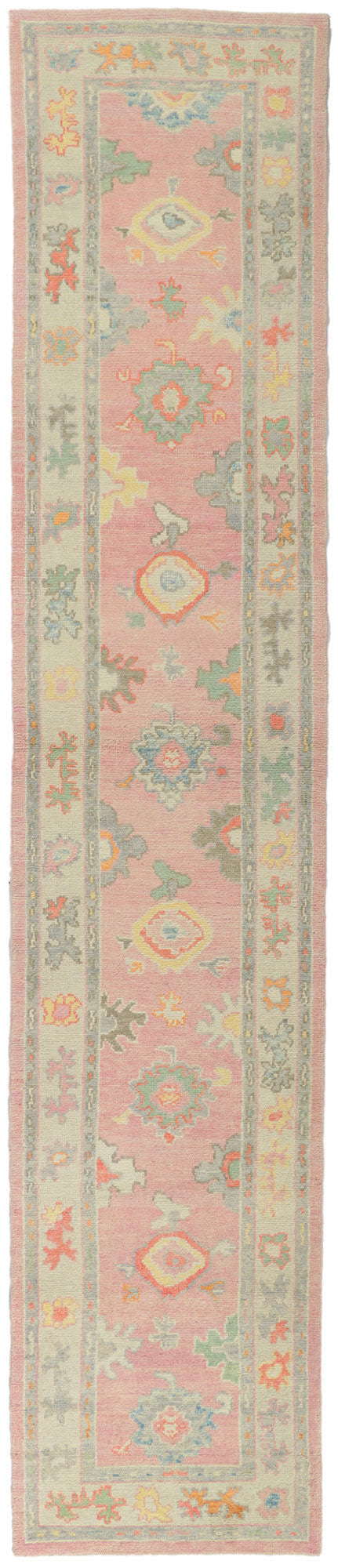 3 x 14 Pink Turkish Oushak Runner 53825