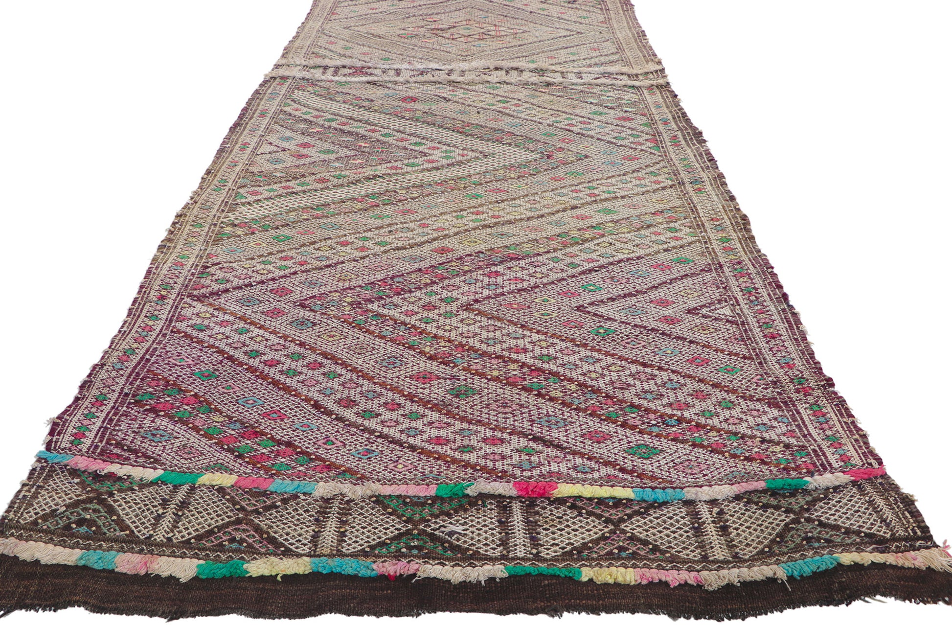 3 x 14 Vintage Zemmour Moroccan Kilim Runner 21713