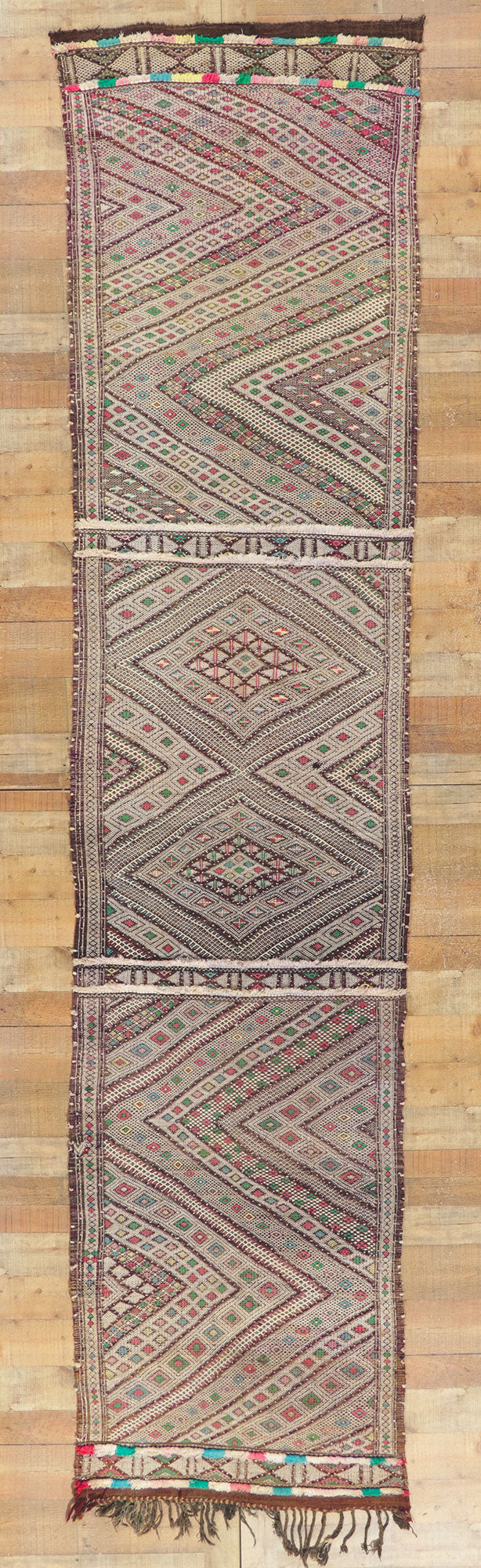 3 x 14 Vintage Zemmour Moroccan Kilim Runner 21713