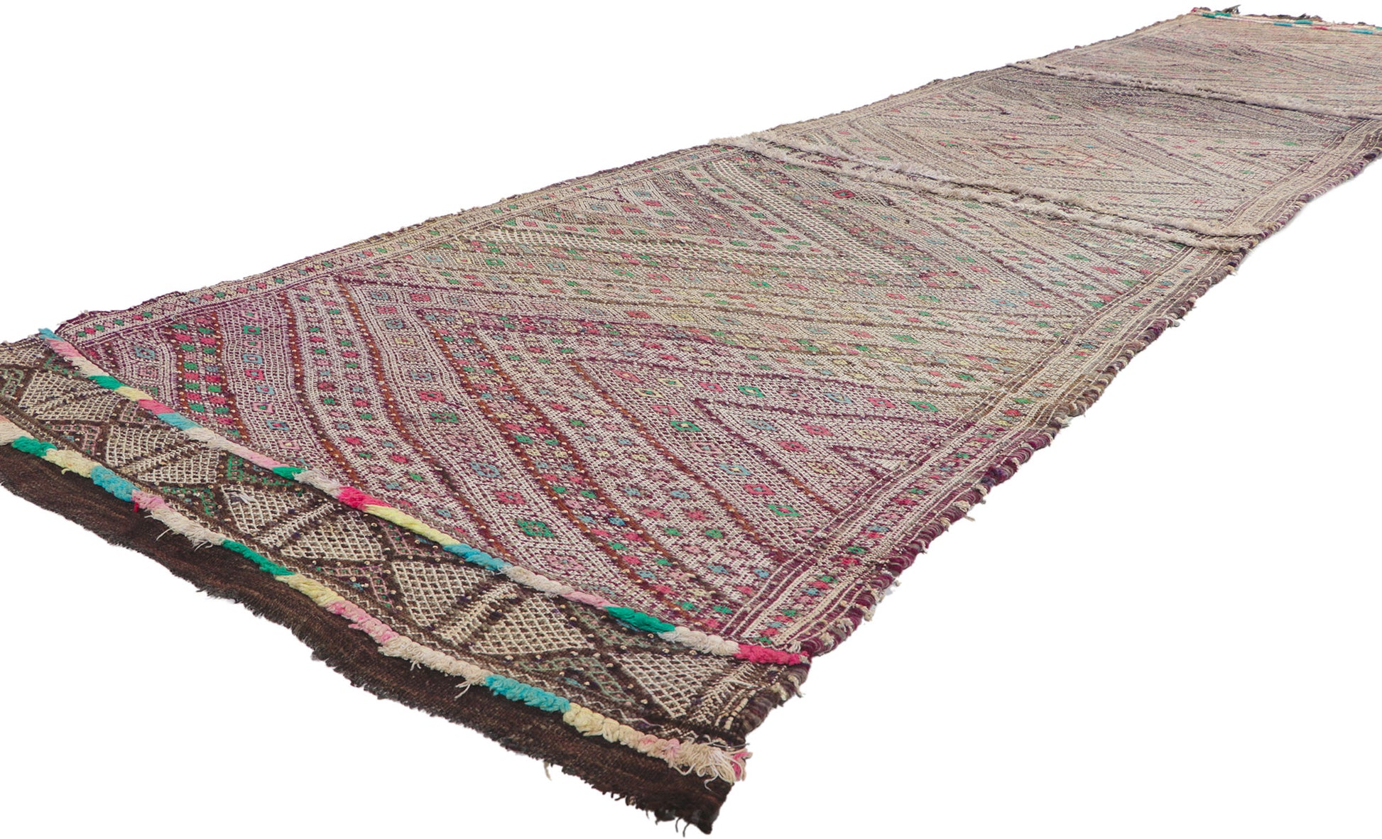 3 x 14 Vintage Zemmour Moroccan Kilim Runner 21713