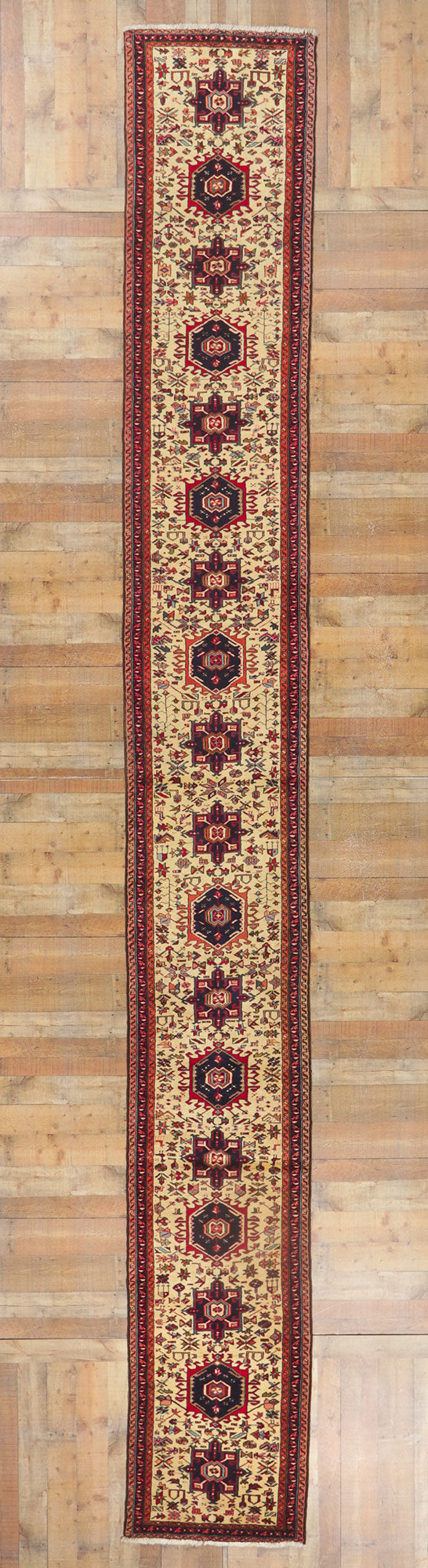 3 x 22 Vintage Persian Heriz Runner 61220