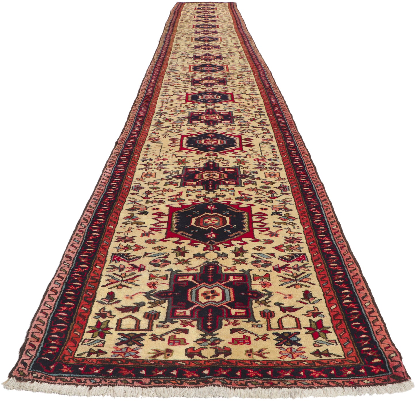 3 x 22 Vintage Persian Heriz Runner 61220
