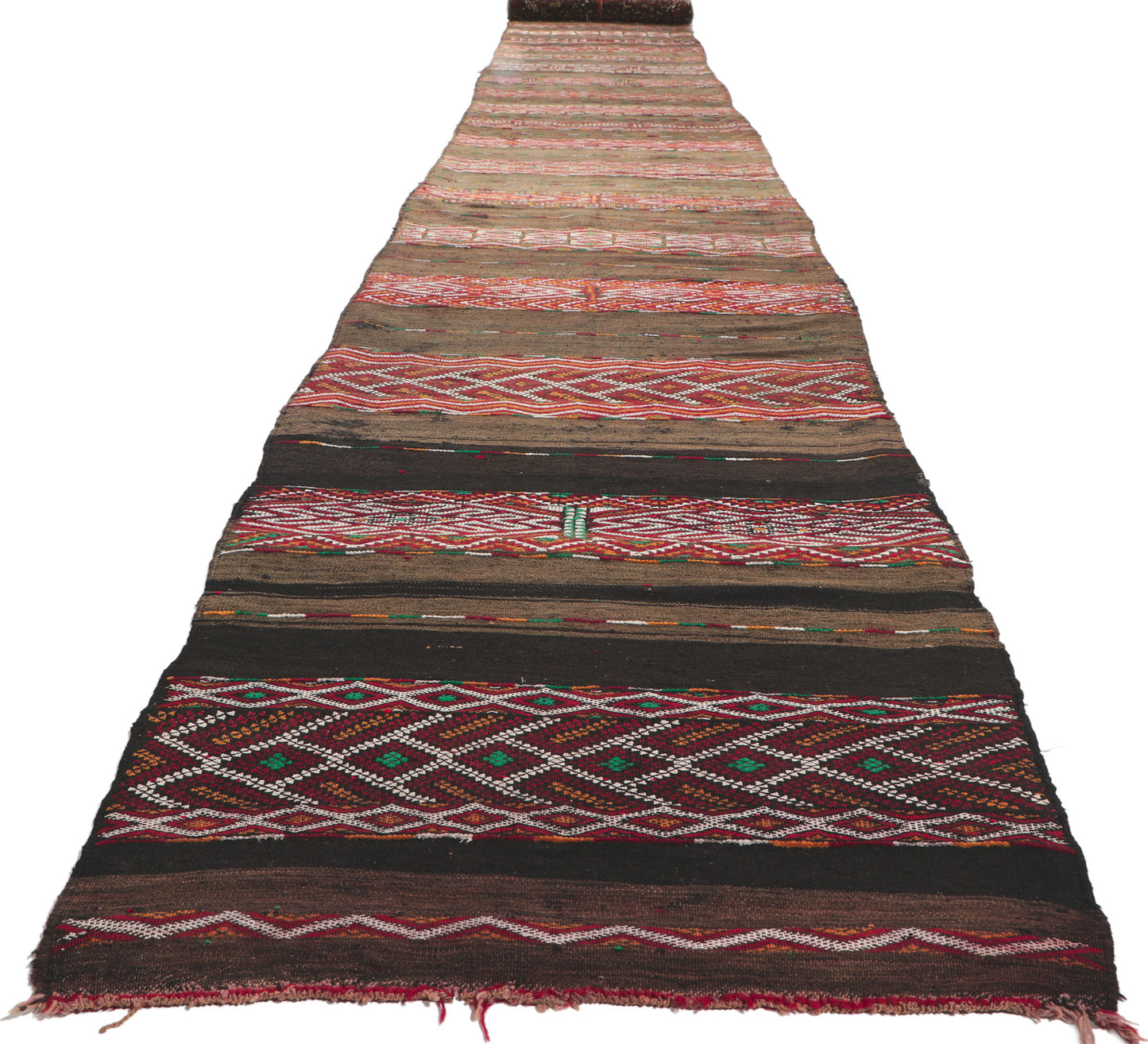 3 x 35 Vintage Zemmour Moroccan Kilim Runner 21718
