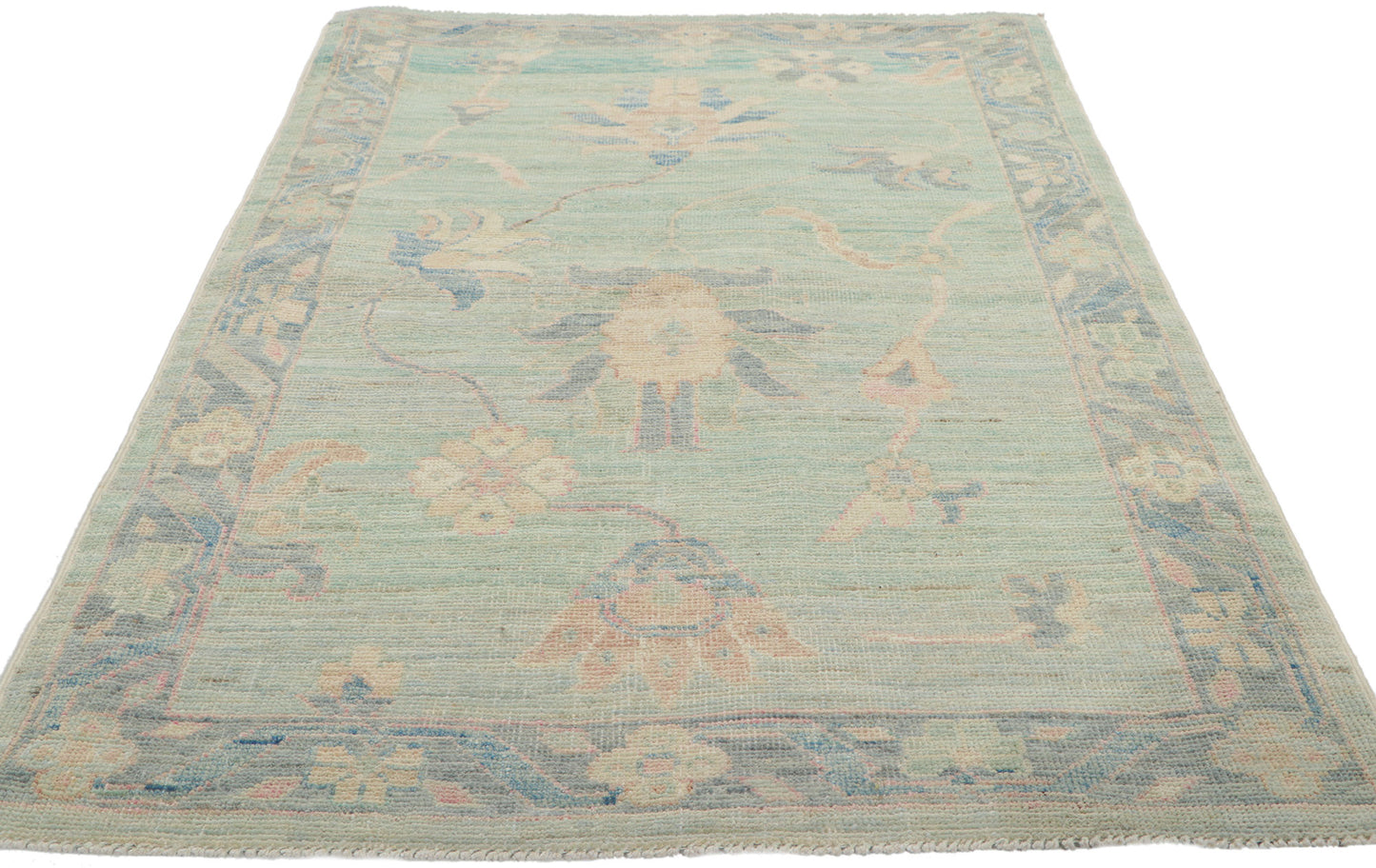 3 x 5 Colorful Light Blue Oushak Rug 80844