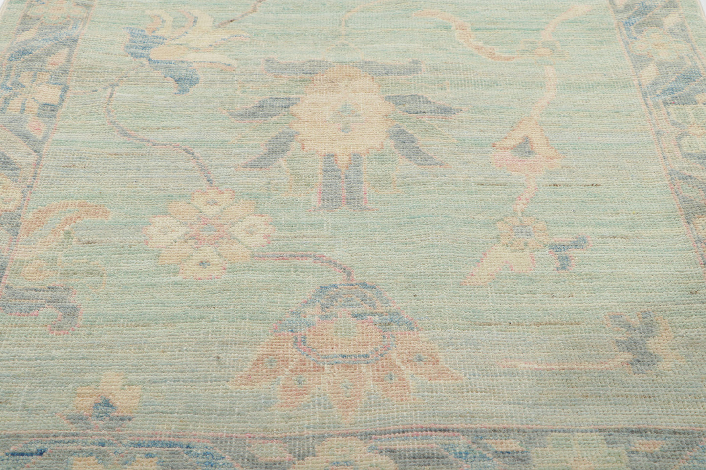 3 x 5 Colorful Light Blue Oushak Rug 80844