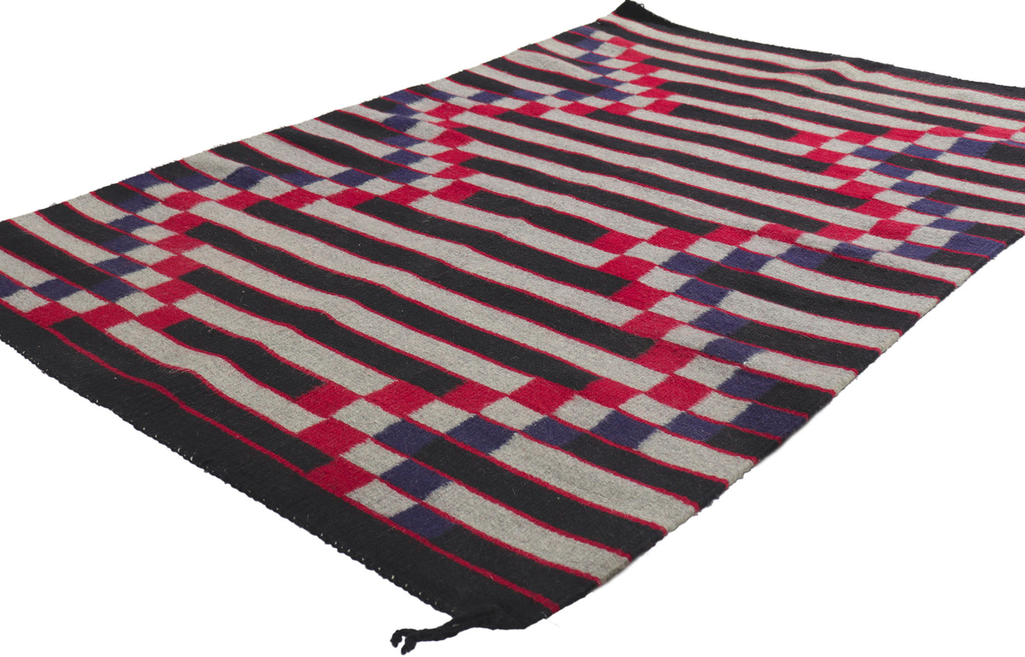3 x 5 Vintage Navajo Blanket Rug 78423