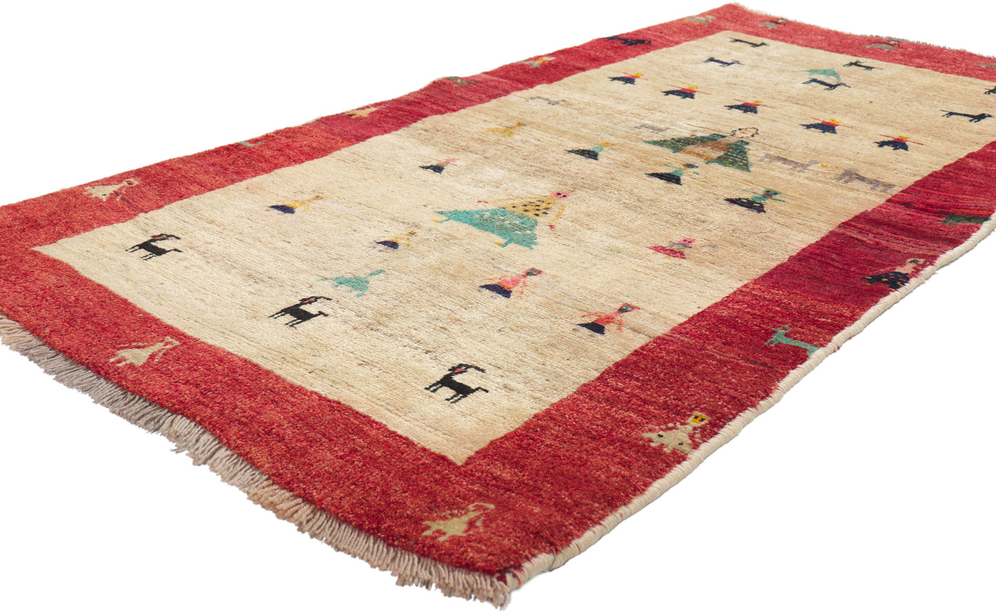 3 x 6 Vintage Persian Gabbeh Rug 61190