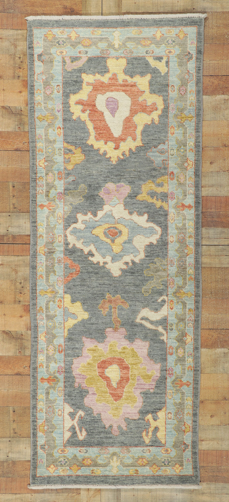 3 x 8 Colorful Oushak Runner 80967