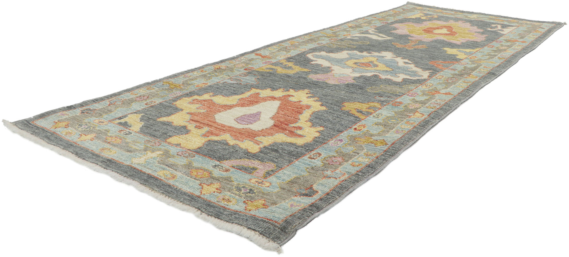 3 x 8 Colorful Oushak Runner 80967