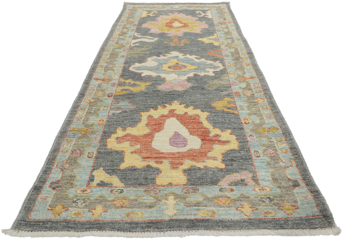 3 x 8 Colorful Oushak Runner 80967