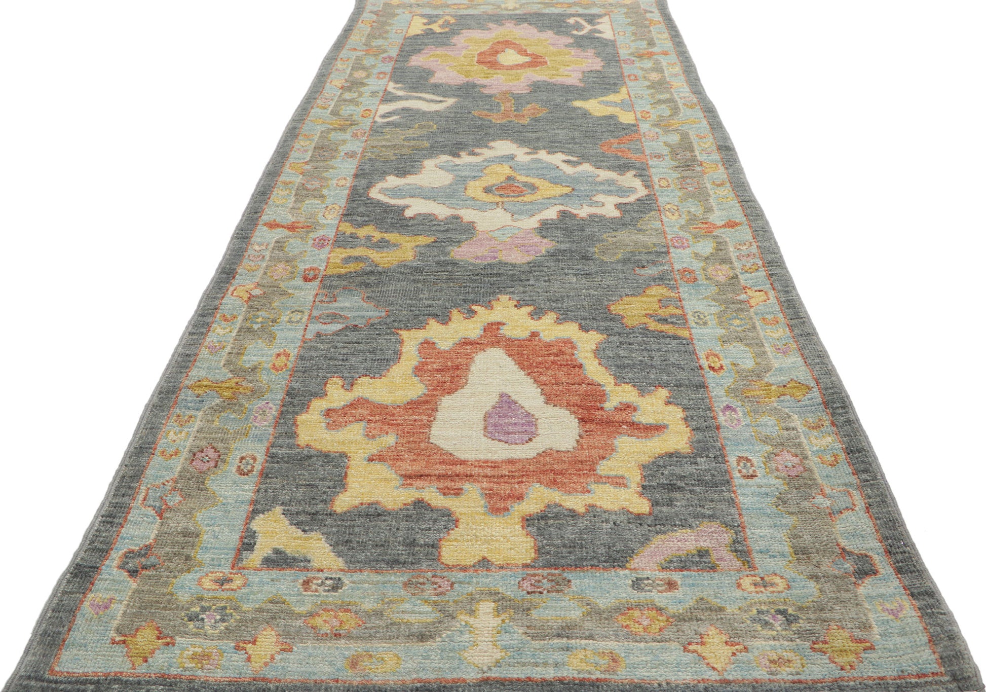 3 x 8 Colorful Oushak Runner 80967