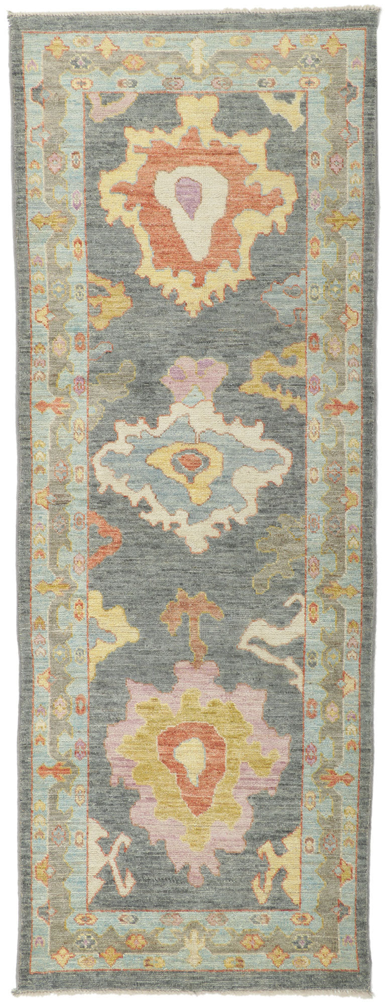 3 x 8 Colorful Oushak Runner 80967