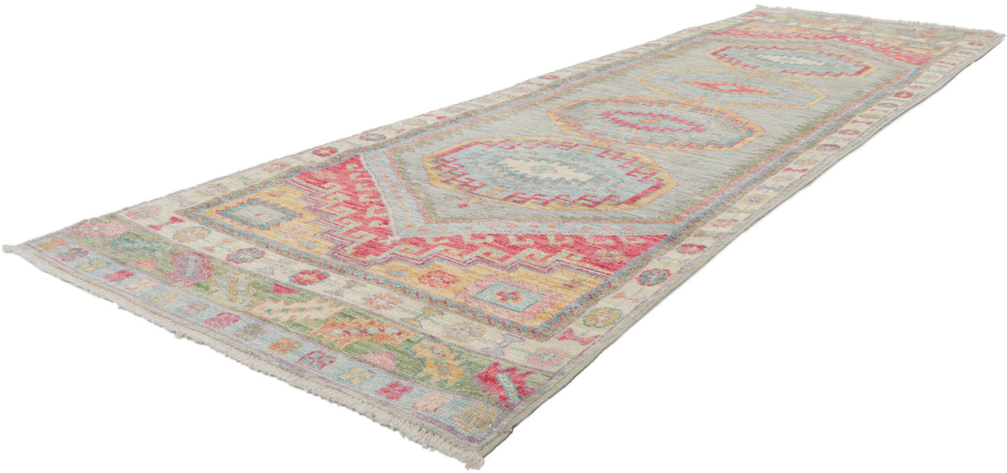 3 x 9 Colorful Oushak Runner 80969