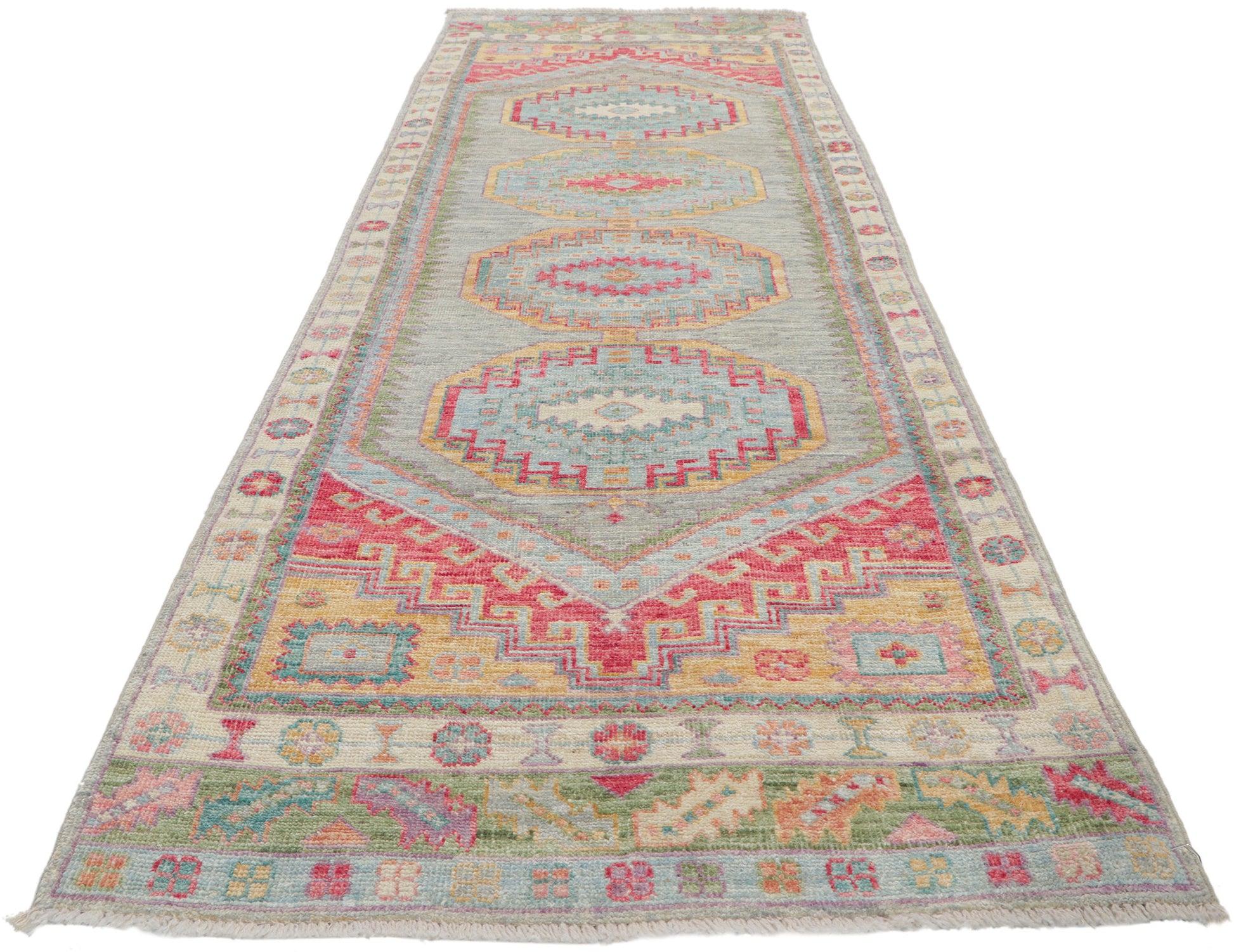 3 x 9 Colorful Oushak Runner 80969