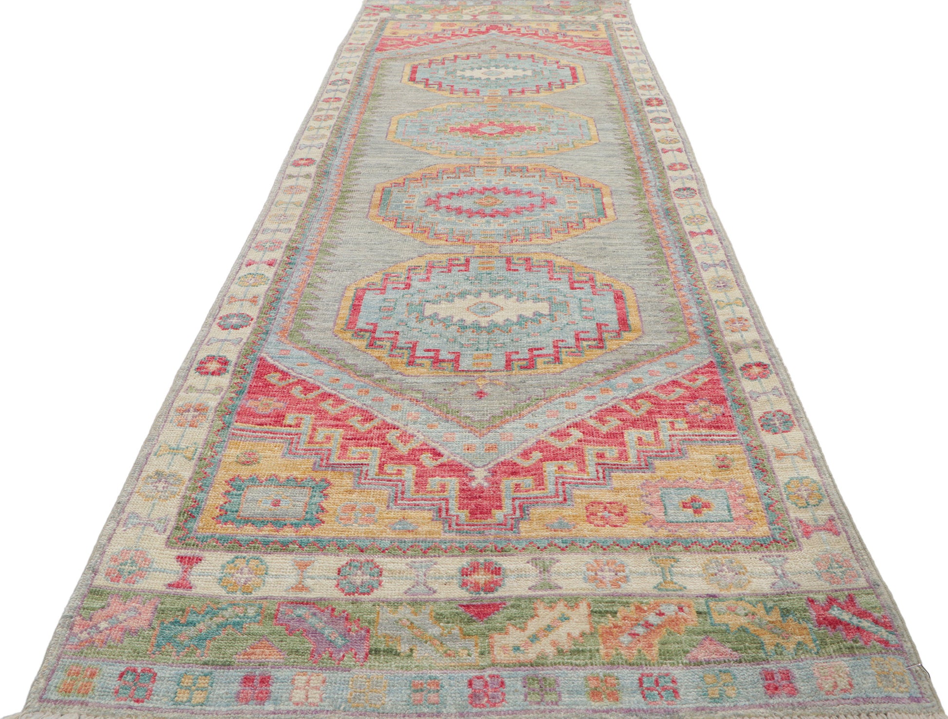 3 x 9 Colorful Oushak Runner 80969