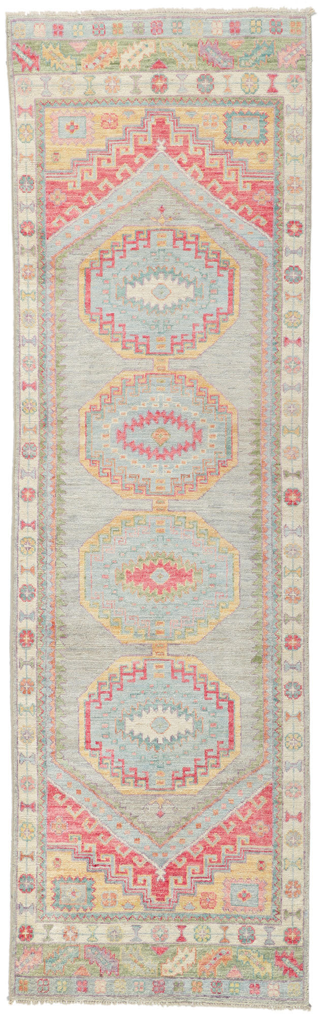 3 x 9 Colorful Oushak Runner 80969