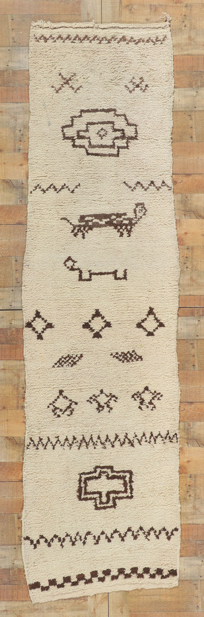 3 x 9 Vintage Moroccan Beni Ourain Runner 78389
